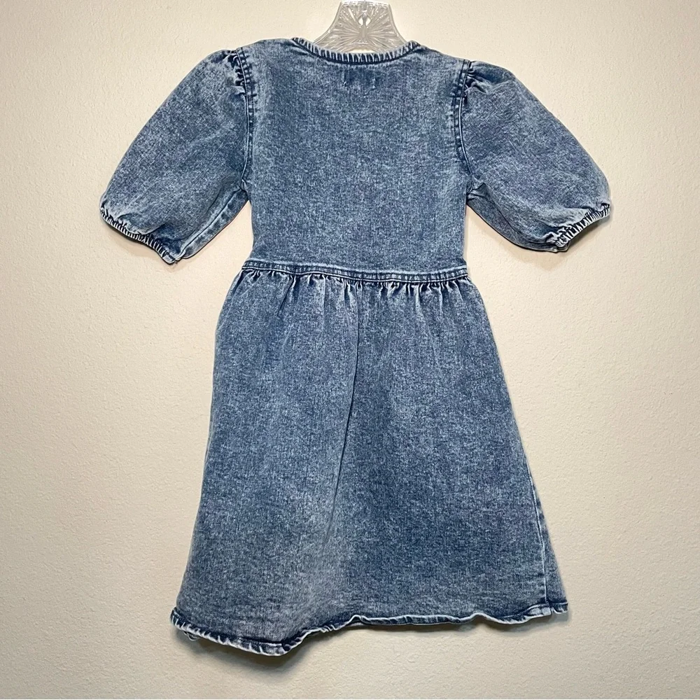 Girls GB Girls Denim Acid Wash Wrap‎ Dress Sz Small